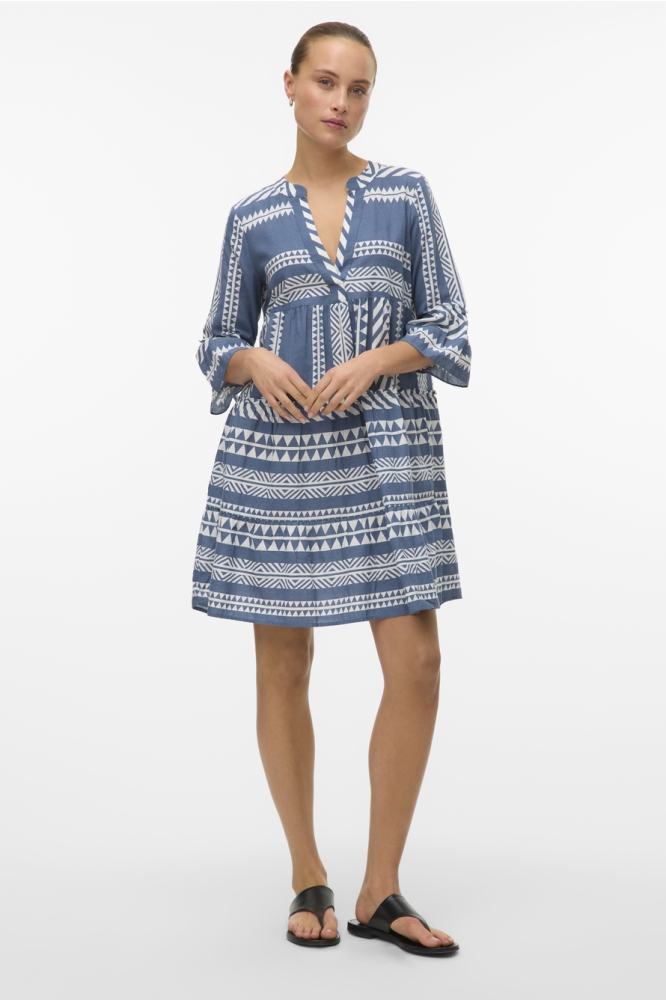 VMDICTHE 3/4 TUNIC WVN GA NOOS 10225127 CHINA BLUE/IBIZA SNOW